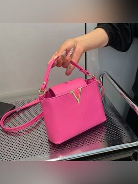 Kohl's Hot Pink Women’s Crossbody Bag with Gold V Accent